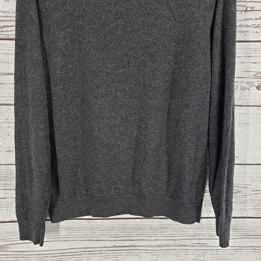 Hart Schaffner Marx Men's Gray Extra Fine Merino Wool Pullover Sweater XL